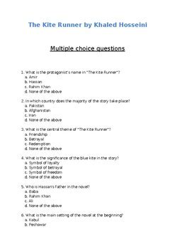 Kite Runner Multiple Choice Questions And Answers