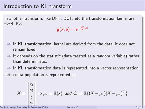 Kl Transform Signal Subspace
