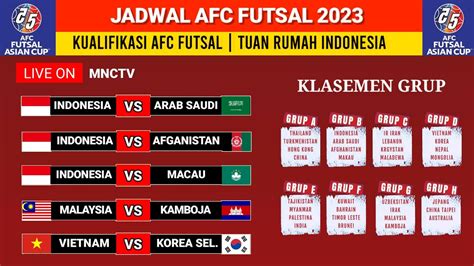 Klasemen AFC Futsal Cup: Indonesia Buntuti Raja Asia, Vietnam 