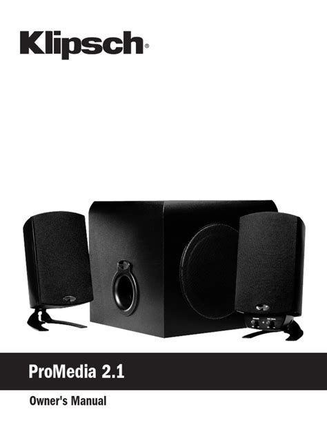 Download Klipsch Promedia 21 User Guide 