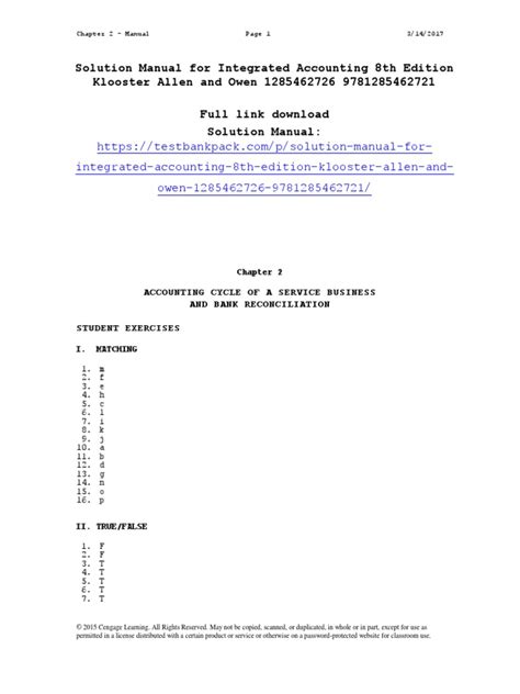 Klooster And Allen Answer Key