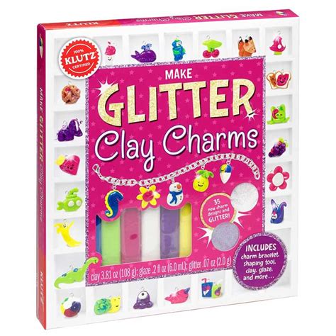 Read Klutz Make Glitter Clay Charms Craft Kit 