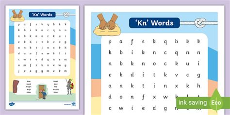 Kn Word Search Teacher Made Twinkl Kn Words Worksheet - Kn Words Worksheet