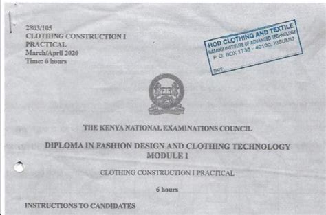 Download Knec Past Papers For Clothing Technology 