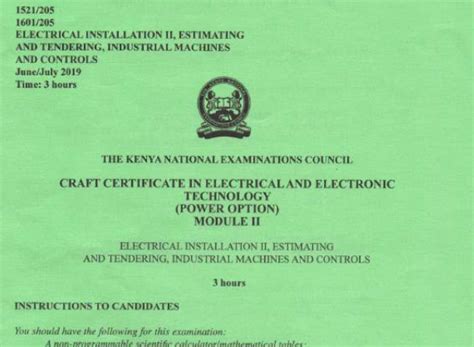 Read Knec Past Papers For Electrical Engin 