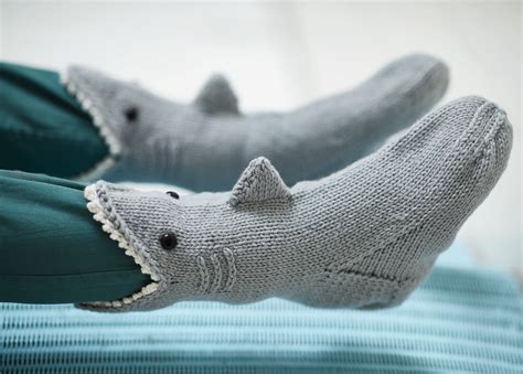 Knitted Shark Socks Pattern
