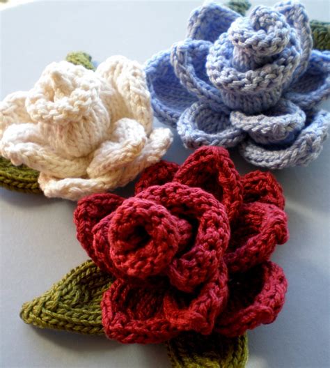 Knitting Pattern Central Flowers