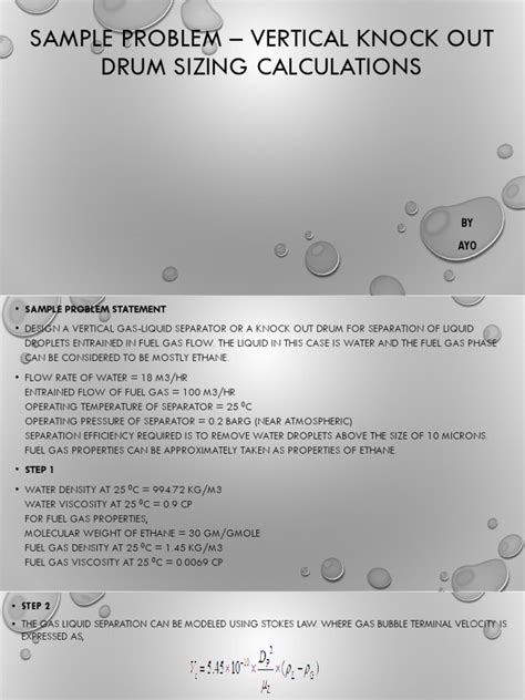 Download Knock Out Drum Sizing Calculation 
