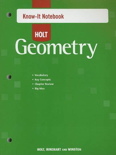 Know It Notebook Holt Geometry Answers