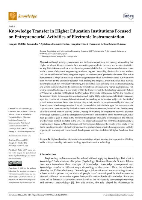 Knowledge Transfer In Higher Education: Collaboration In The Arts And Humanities