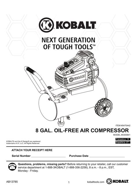 Read Kobalt Air Compressor Parts Manual 