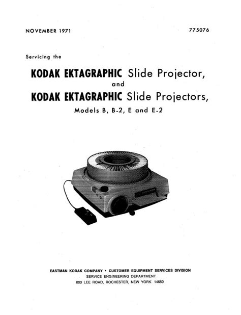 Read Kodak Ektagraphic Model B2 Service Manual 