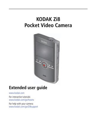 Full Download Kodak Zi8 Pocket Video Camera User Guide 