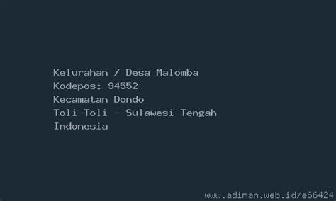 Kode Pos Bambapun Dondo Toli Toli Sulawesi Tengah Kode Pos Kelurahan Bambapun - Kode Pos Kelurahan Bambapun
