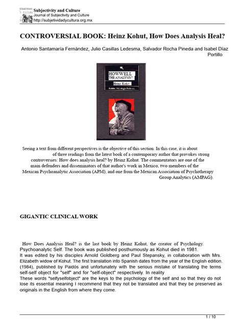 Kohut The Analysis Of The Self
