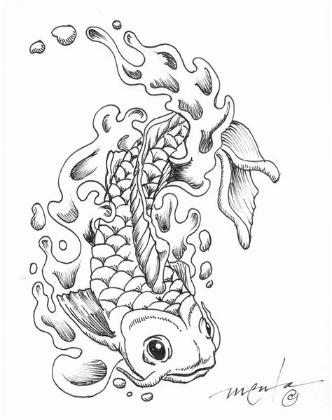 Koi Fish Coloring Page   Beautiful Japanese Koi Fish Coloring Pages Free Printable - Koi Fish Coloring Page