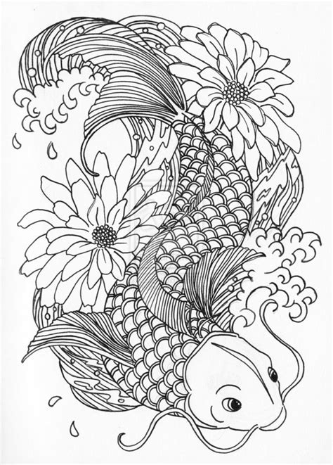 Koi Fish Coloring Page Colored 8211 Getcoloringpages Org Koi Fish Coloring Page - Koi Fish Coloring Page