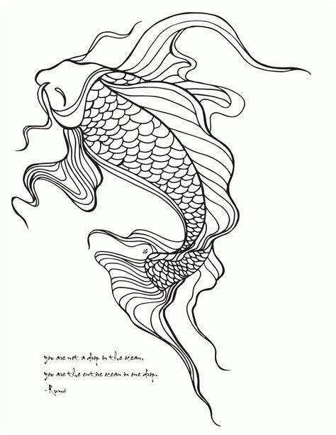 Koi Fish Coloring Pages Amp Coloring Book 6000 Koi Fish Coloring Page - Koi Fish Coloring Page