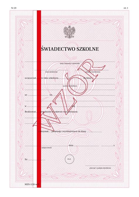 kolor świadectwa w technikum