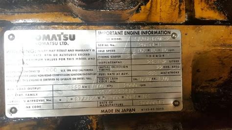 Komatsu Serial Number