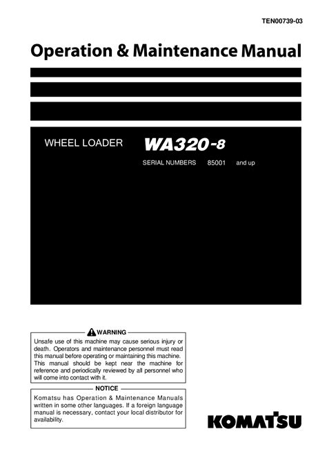 Read Online Komatsu Wa320 5 Service Operators And Parts Manual 