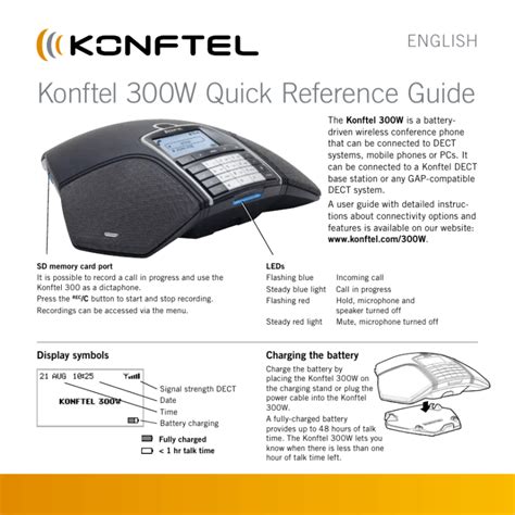 Read Konftel 300 Quick Reference Guide 