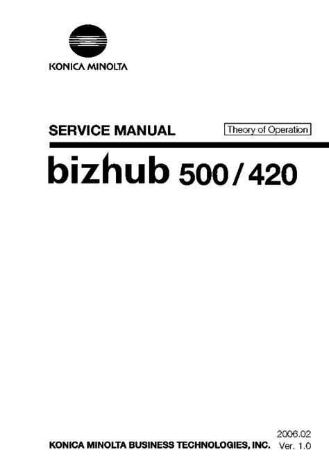 Read Konica Minolta Bizhub 500 420 Service Repair Manual Ebook 