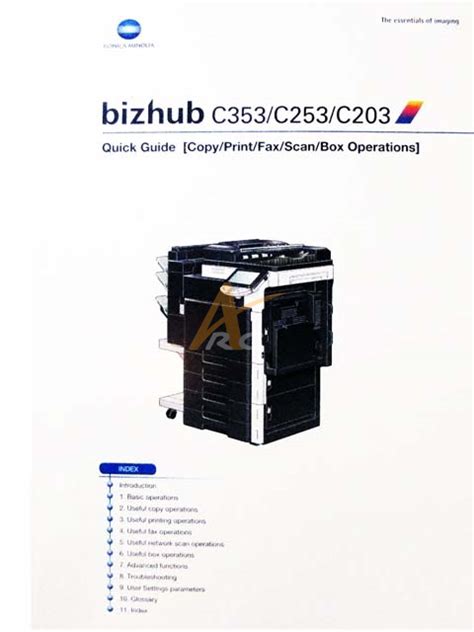 Read Konica Minolta Bizhub C203 C253 C353 Parts Guide A02E 