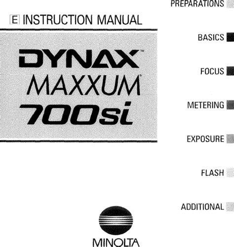 Full Download Konica Minolta Dynax 700Si User Guide 