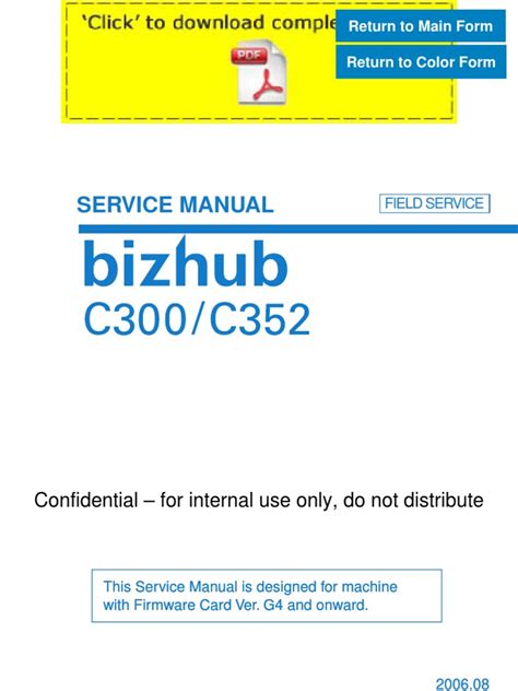 Download Konicaminolta Bizhub C300 C352 Service Manual Pages 