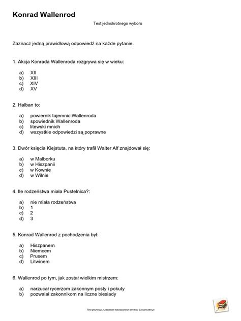 Konrad Wallenrod Test