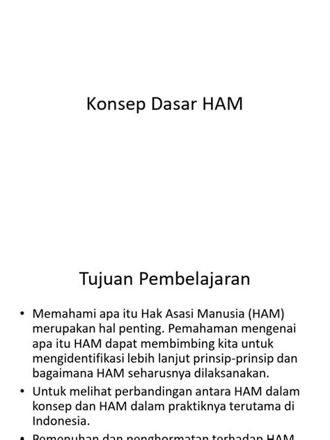 Konsep Dasar Ham