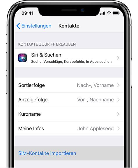 kontakte von der sim karte aufs handy ablegen iphone