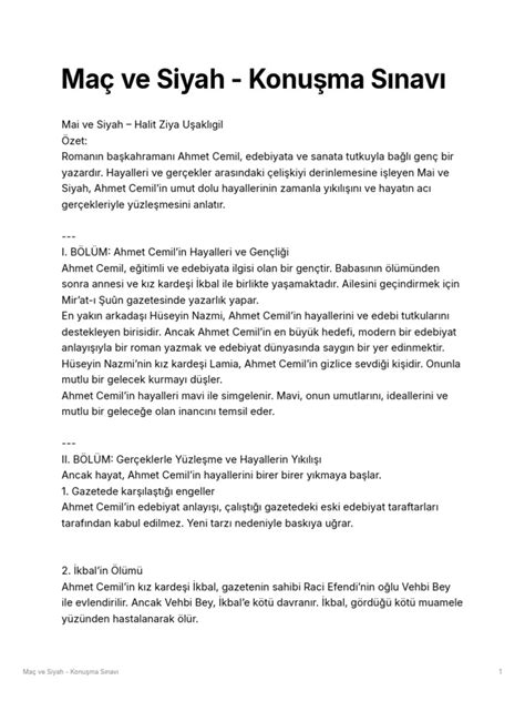 Konuşma Sınavı Konuları