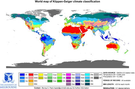 koppen climate type map