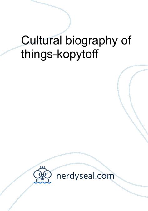 kopytoff object biography of michael