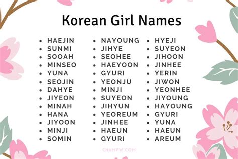 korean american girl names