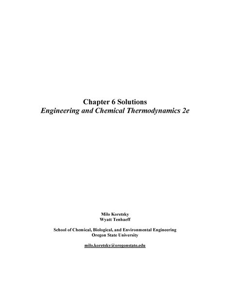 Full Download Koretsky Chapter 6 Solutions 