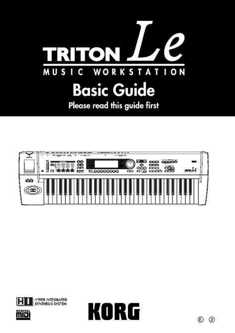 Download Korg Triton Le Music Workstation Manual 