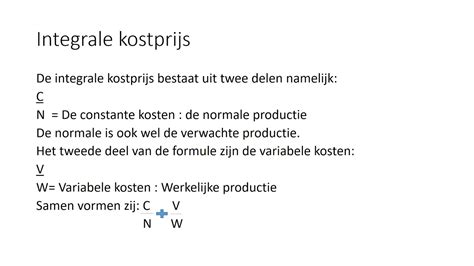 kostenberekening methode