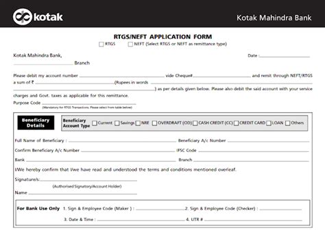 Kotak Rtgs Form