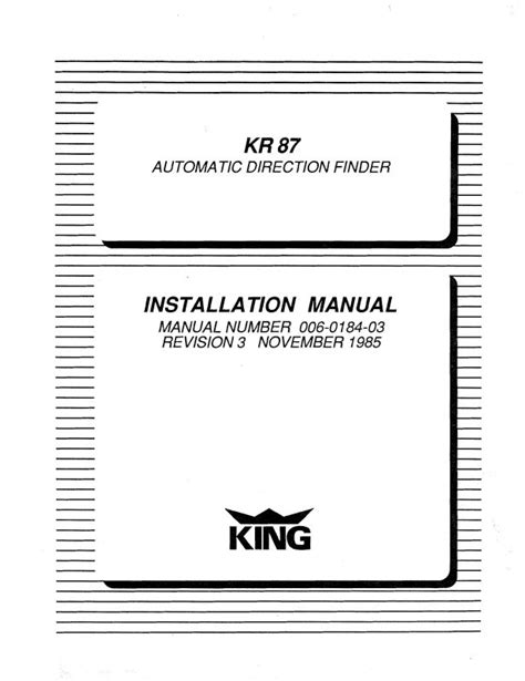 Kr87 Installation Manual