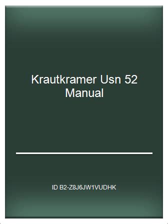 Read Krautkramer Usn 52 Manual 