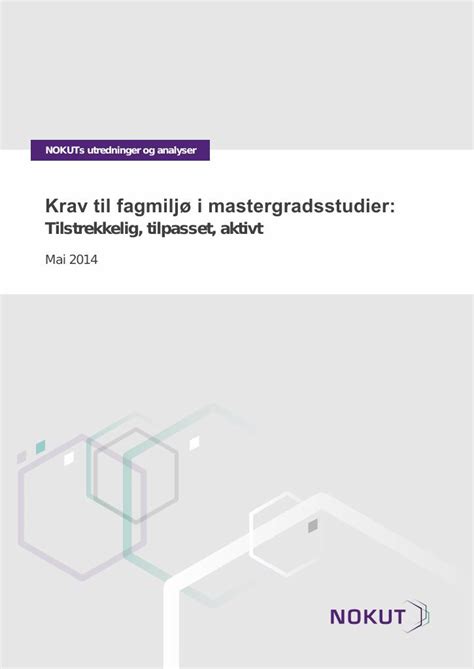 krav til mastergrad