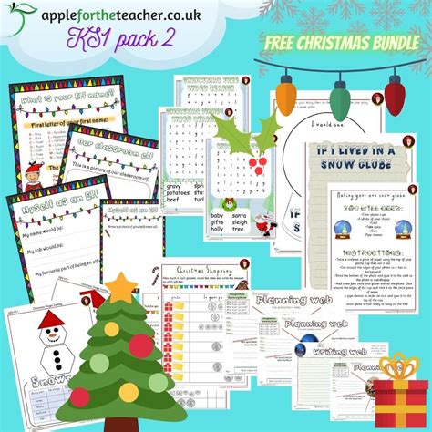 Ks1 Christmas Bundle Pack 1 Free Apple For Christmas Activities For Ks1 - Christmas Activities For Ks1
