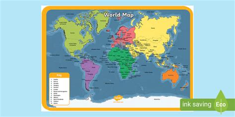 Ks1 Labelled Printable World Map World Geography Map Interactive World Map Ks1 - Interactive World Map Ks1