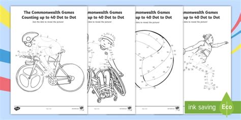 Ks1 The Commonwealth Games Counting Up To 50 Dot To Dot Up To 50 - Dot To Dot Up To 50