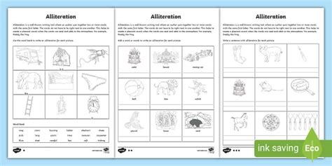 Ks2 Alliteration Worksheets Teacher Made Twinkl Alliteration Practice Worksheet - Alliteration Practice Worksheet
