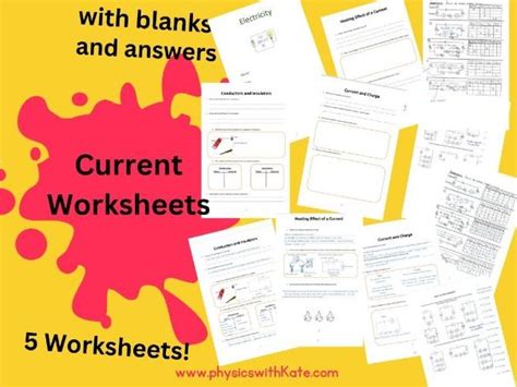 Ks3 Physics Electricity Current 5 Worksheets With Answers Current Electricity Worksheet Answers - Current Electricity Worksheet Answers