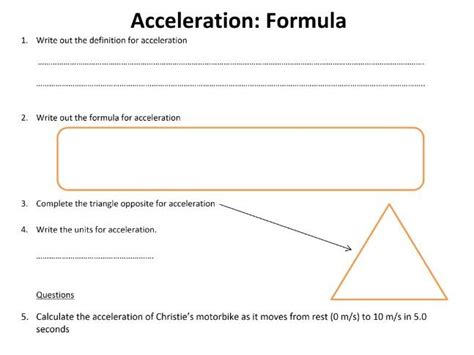 Ks4 Gcse Physics Acceleration Formula And Graph Worksheet Acceleration Calculations Worksheet Answers - Acceleration Calculations Worksheet Answers